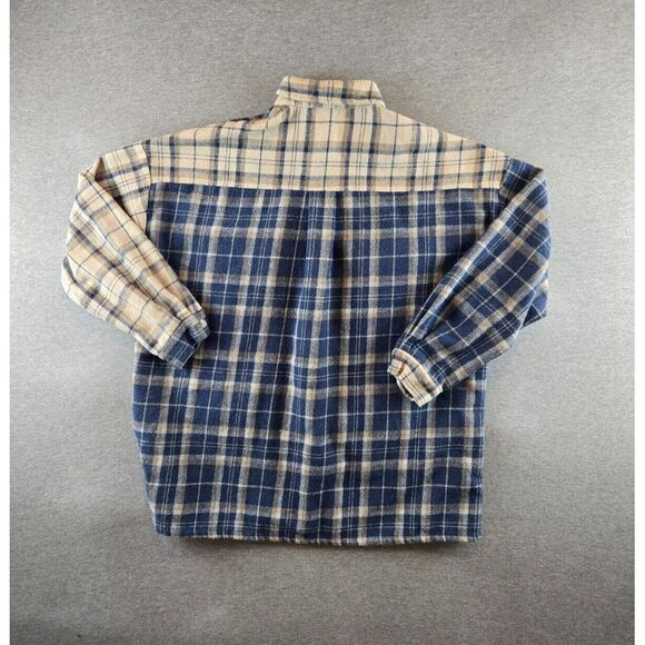Commense Womens Oversized Color Blocked Plaid Flannel Shirt Jacket Shaket Size M - Picture 2 of 8